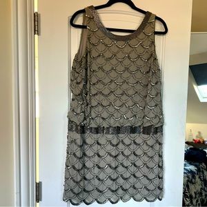 ASOS sequined & beaded flapper minidress